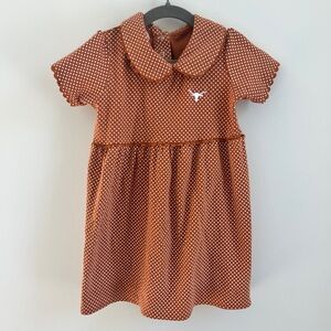 Girls Toddler Texas Orange Texas Longhorns Polka Dot Peter Pan Dress